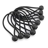 10pack Bungee Balls Exercise Fitness Trampoline Elastic Rope，Trampoline Ropes ，Black Bungee Cord for Canopy Tarp