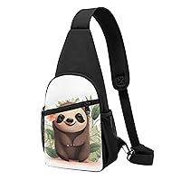 Sling Bag Crossbody for Women Fanny Pack Cute Cartoon Sloth Chest Bag Daypack for Hiking Travel Waist Bag