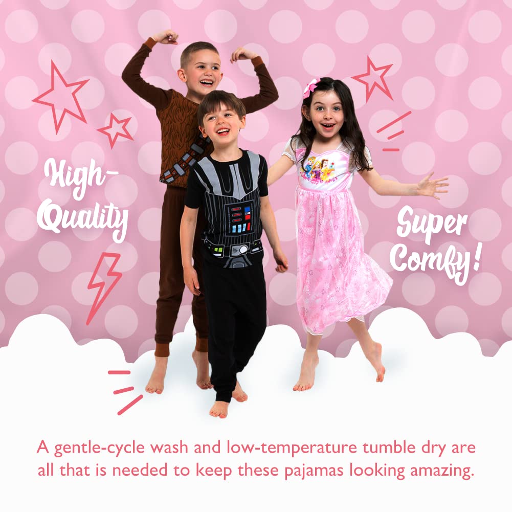 Disney Girls' Princess | Frozen | Minnie Mouse 5-Piece Loose-fit Pajamas Set