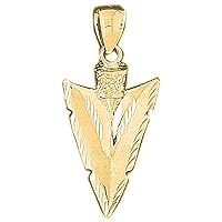 14K Yellow Gold Arrowhead Pendant