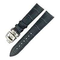 20mm 21mm 22mm Genuine Leather Watch Band Fit for Jaeger LeCoultre Master Moonphase Black Blue Brown Cowhide Strap (Color : Green, Size : 21mm)