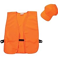 Allen Company Adult Blaze Orange Hunting Vest with a Hook and Loop Closure - High-Visibility Saftey Gear for Men and Women - Fits Over Clothes and Jacket - Comes with High-Visibility Hat - 38