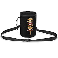 Sword Hamburger Cute Dog Treat Pouch Walking Bag Holder Training Drawstring Pocket 3 Ways to Wear