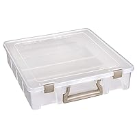 ArtBin Super Satchel 1 Compartment Box Clear Craft Organizer Storage Case, Gold