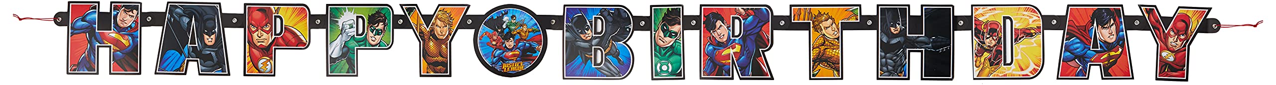 Justice League Happy Birthday Jointed Banner - 6.5 Ft, 1 Pc