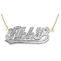 RYLOS Necklaces For Women Gold Necklaces for Women & Men 925 Yellow Gold Plated Silver or Sterling Silver Personalized 0.15 Carat Diamond Nameplate Necklace Special Order, Made to Order Necklace