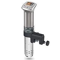 KitchenBoss Sous Vide Cooker Machine: Ultra-Quiet Built-in LCD Recipes IPX7 Waterproof circulator cooker Brushless DC motor 1100 Watts Immersion Circulator Sous-vide Cooking Machine G321, Silver