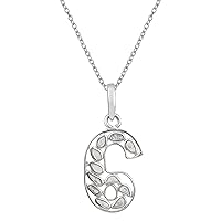 Personalized 6 Number Necklace 0.35 Ctw Natural Polki Diamond High Finish Platinum Plated 925 Sterling Silver Pendant