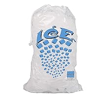 20lb Ice Bags. Drawstring Design. Ice Bags with Drawstring Heavy Duty Commercial Grade. Pack of 10 Ice Bags
