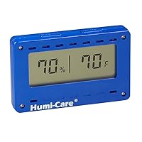 Cigar Hygrometer, Digital Hygrometer, HUMI-CARE Rectangle Hygrometer for Cigar Humidor Blue