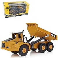 Gemini&Genius Rigid Articulated Dump Truck Six Wheels Heavy Duty Construction Site Vehicle Toys 1:50 Scale Diecast Site Dumper Collectible Alloy Model Engineering Toys for Kid and Decoration for House
