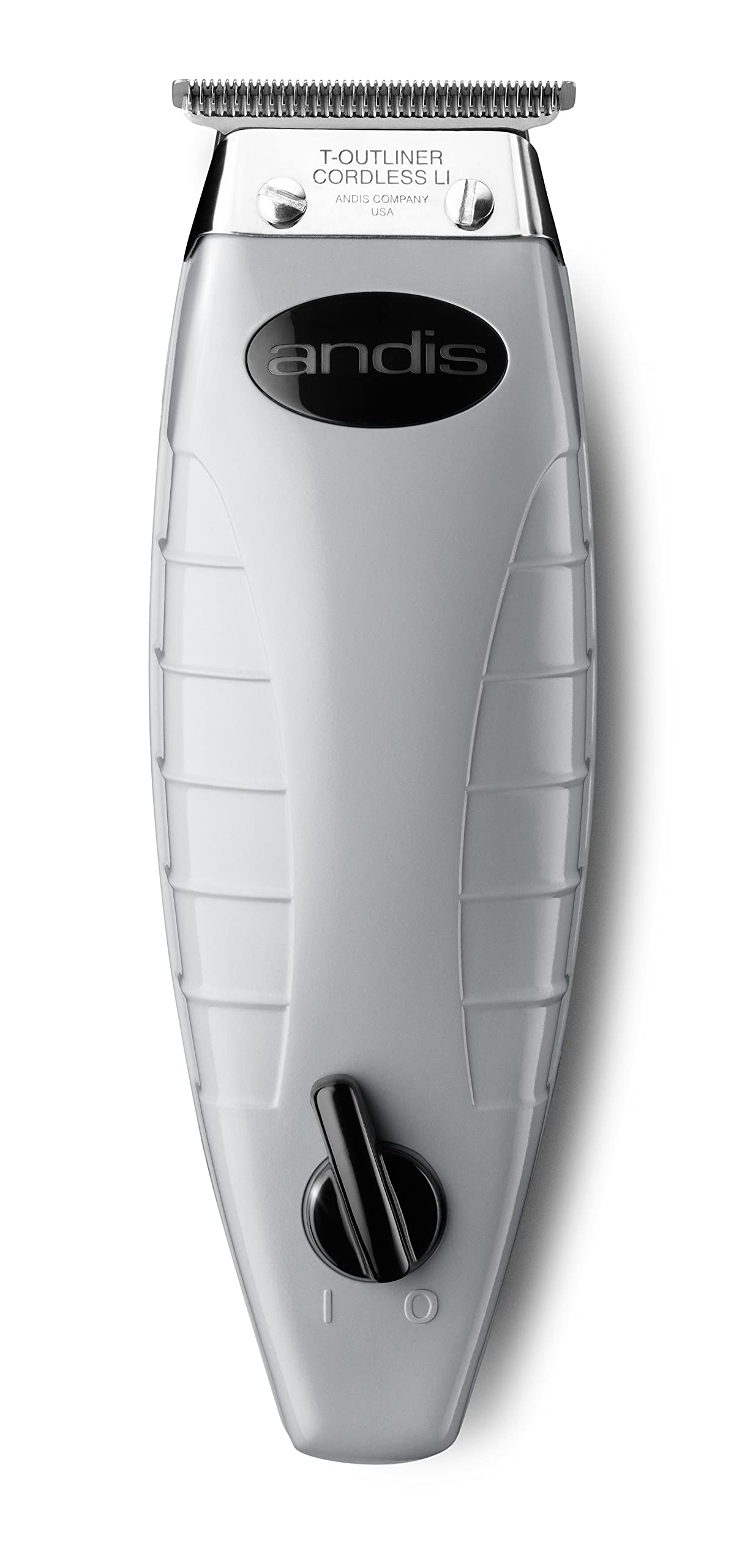 Andis 74000 Professional Corded/ Cordless Hair & Beard Trimmer, T-Outliner Blade Trimmer, Zero Gapped, Close Cutting Carbon Steel T-Blade Trimmer, Grey