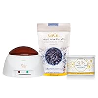 GiGi Relaxing Lavender Hard Wax Beads for Hair Removal 14 oz, Multi-Purpose Wax Warmer with Adjustable Temperature Control and Holds Up to 14 oz and Refill Can for Wax Beads Holds Up to 14 oz