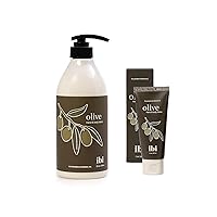 IBI Moisture Hand and Body Lotion Set For Dry Skin 750 ml Lotion and 2.02 oz Hand Cream (Olive)