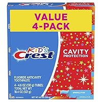 Kids Cavity Protection Toothpaste, Sparkle Fun Flavor, 4.6 oz 4 Pack
