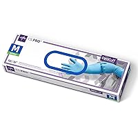 Medline CS Pro 16” Cuff Nitrile Exam Gloves, 50 Count, Medium, Powder Free, Disposable, Not Made with Natural Rubber Latex, Longer Cuff, Thicker Glove for Extra Protection