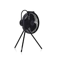 Claymore V1040 Fan (Black) - Premium Rechargeable Portable Air Circulator. Powerful, Quiet with Large 10,400mAh Battery, Versatile Stand & Remote Control. Up to 23 Hours Runtime, All Seasons.