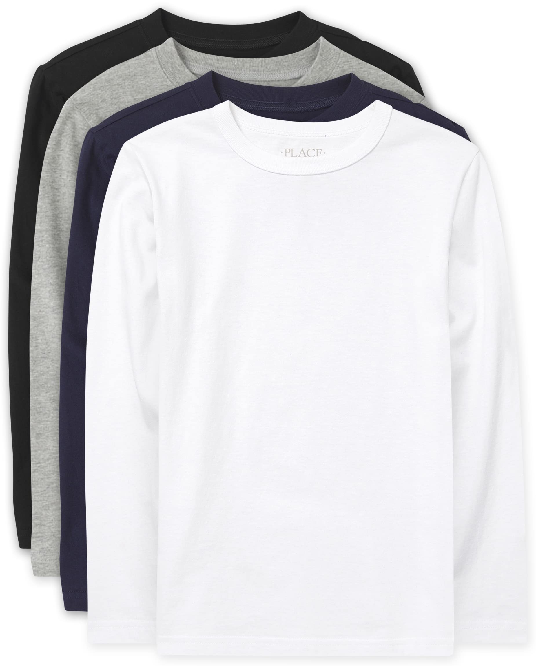 The Children's Place Boys' Uniform Basic Layering Tee 4-Pack