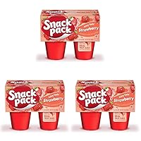 Snack Pack Juicy Gels, Strawberry, 3.25 Oz, 4 Ct (Pack of 3)