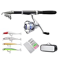 Fishing Pole Combo Set, 1.8M 5.9FT Collapsible Rods Spinning Reel X4 PE line Come Setup Already！ ministoream
