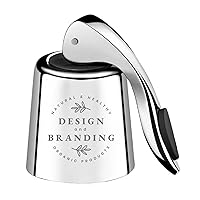 Muka Custom Wine Stopper Bottles Stoppers Reusable Wine Saver With Silicone, Laser Engraved, 3 7/8 x 1 5/8 Inch-Silver