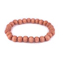 The Bead Chest Wood Stretch Bracelet, Orange - Stackable Beaded Jewelry, Unisex for Men & Women