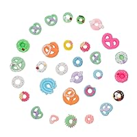 ERINGOGO 60 Pcs Miniature Food and Play Miniature Food Realistic Flat Back Charms Donut DIY Crafts Cupcake Charms