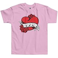 Threadrock Little Girls' Dad Heart Tattoo Toddler T-Shirt