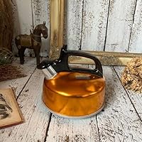 70-80's Vintage Fujimaru Showa Retro Pop Colorful Yellow Orange Whistling Kettle 2.0L Old Kettle Medicine Can Yakan Vintage Old Tools