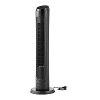 Amazon Basics Digital 4 Speed Oscillating LED Display Tower Fan with Remote Control and Timer, 40 Inch, Black