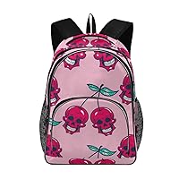 ALAZA Sweet Cherry Skull Travel Laptop Backpack Durable College School Backpack for Boys Girls