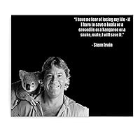 Steve Irwin Environmentalist Inspirational Quote Portrait Poster 2 Canvas Wall Art Poster Print Picture Paintings for Living Room Bedroom Office Decoration, Canvas Poster Art Gift for Family Friends.2