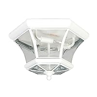 Livex Lighting 7053-03 Flush Mount with Clear Beveled Glass Shades, White