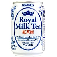 Japanese Sangaria Rich and Creamy Milk Tea Can 8.96 Fl oz (Royal Black Tea, 24 Cans)