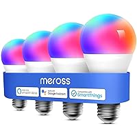 Smart Light Bulb, Smart WiFi LED Bulbs Works with Alexa, Google Home, Dimmable E26 Multicolor 2700K-6500K RGBWW, 810 Lumens 60W Equivalent, No Hub Required, 4 Pack