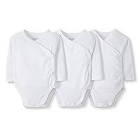 Moon and Back Unisex Babies' Long-Sleeve Side Snap Bodysuit, Pack of 3