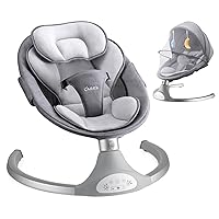 Baby Swing for Infants | Electric Bouncer for Babies,Portable Swing for Baby Boy Girl,Remote Control Indoor Baby Rocker with 5 Sway Speeds,1 Seat Positions,10 Music and Bluetooth (Gray)