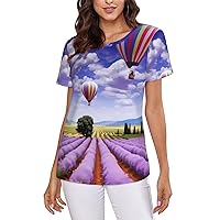 Women's Short Sleeve T-Shirts Casual Crew Neck Summer Tops Fashion Basic Tee Tshirt Blouses - Old Tractor Photo Farm