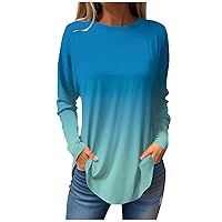 Womens Fall Fashion Long Sleeve Tunics Tops for Leggings Dressy Casual Tshirts Shirts Cute Basic Crewneck Blouses