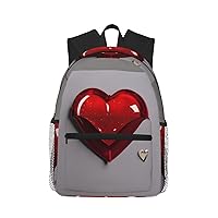 Lightweight Laptop Backpack,Casual Daypack Travel Backpack Bookbag Work Bag for Men and Women-Romantic Red Heart picture
