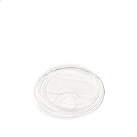 TOSSWARE NATURAL Flat Sip Lid Set of 50 - Plant Based Lids for Cold Cups - Plastic Alternative Straw Lids - Clear Flat Lids - Only Compatible with TOSSWARE NATURAL 10, 12, 16, 20 & 24oz Cups