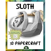 3D PAPERCRAFT SLOTH: 3D origami templates to cut out and assemble | Paper decoration | Sloth | Puzzle decoration | 3D model paper DIY