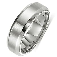 Gemini His or Her Comfort-Fit Beveled Edge Plain Wedding Band Ttianium Rings width 5mm Valentine Day Gift