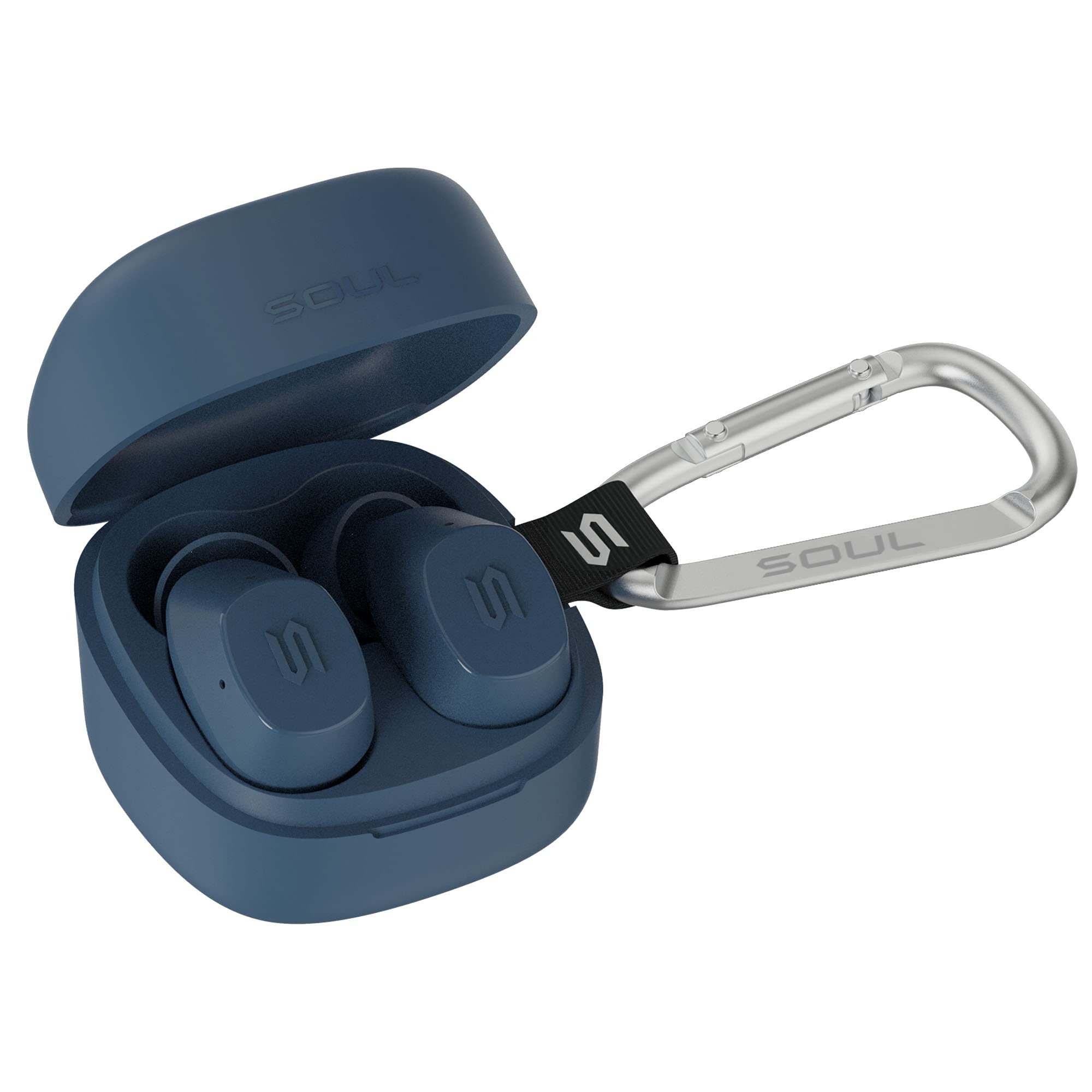 New SOUL S-Nano True Wireless Earbuds - in Ear Headphones, Ultra Portable, Bluetooth, IPX5 Waterproof, Transparency Mode - Blue