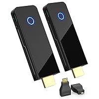 Wireless HDMI Transmitter and Receiver, PAKITE Portable Wireless HDMI Extender Kit, 2.4/5G, 1080P@60Hz, Plug & Play, Streaming Video from Laptop, Camera, Cable Box to HDTV, Projector, Monitor