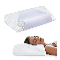 Ultra Soft Memory Foam Pillow, Cervical Neck Pillows for Sleeping, Cooling Ergonomic Contour Bed Pillow for Side, Back, Stomach Sleepers with Pillowcase