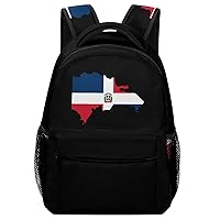 Dominican Republic Map Flag Laptop Backpack Fashion Shoulder Bag Travel Daypack Bookbags for Men Women