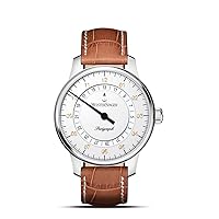 MeisterSinger Perigraph Watch - Croco Print with White Stitching