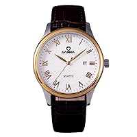 Luxury Brand Men's Business Quartz Wrist Watch Leather Band CR-5116-GL48