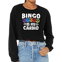 Bingo Design Cropped Long Sleeve T-Shirt - Quote Women's T-Shirt - Funny Long Sleeve Tee